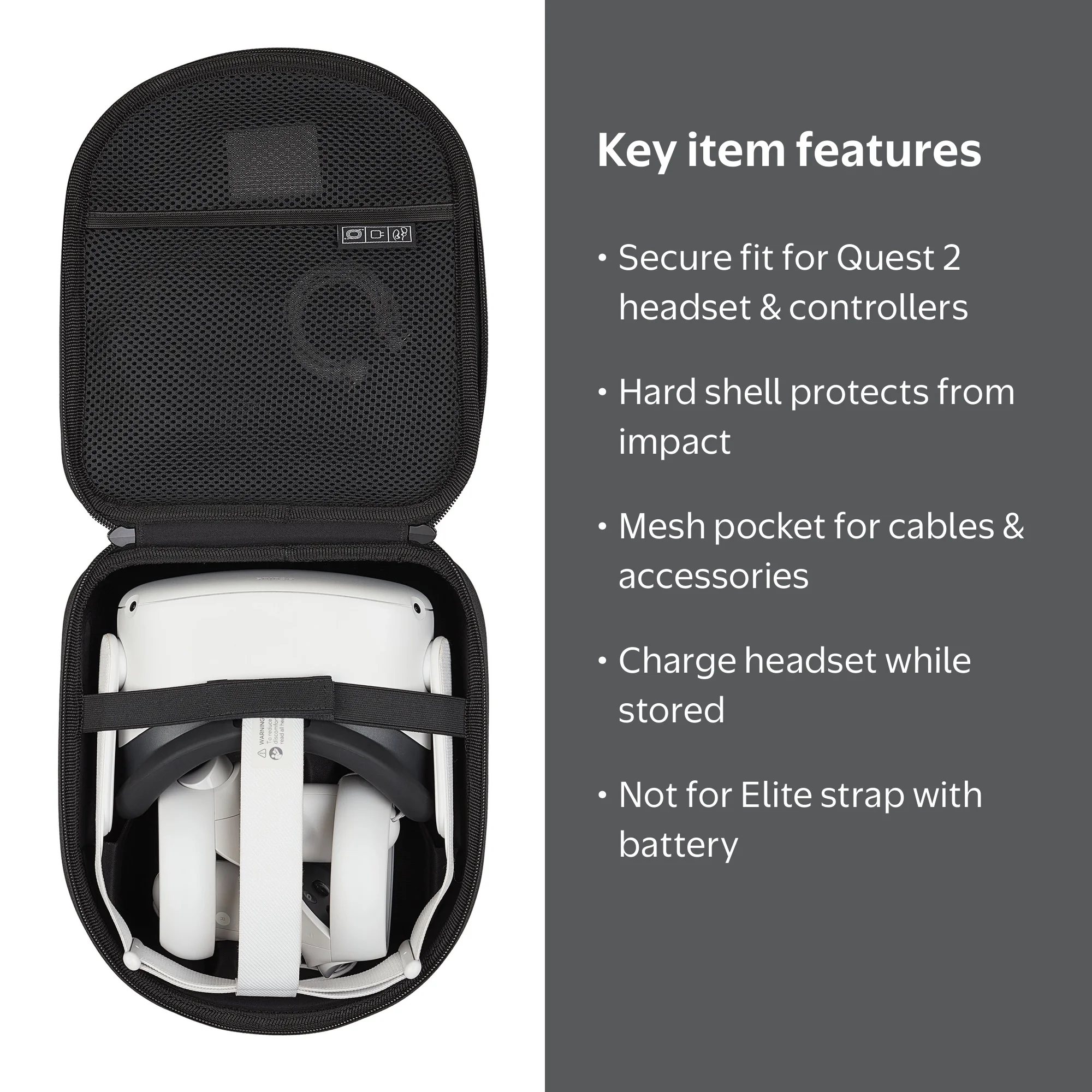 onn Hard Shell Case for Meta Quest 2, Black - Walmart.com