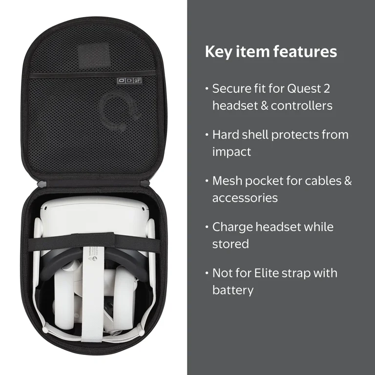 onn Hard Shell Case for Meta Quest 2, Black - Walmart.com