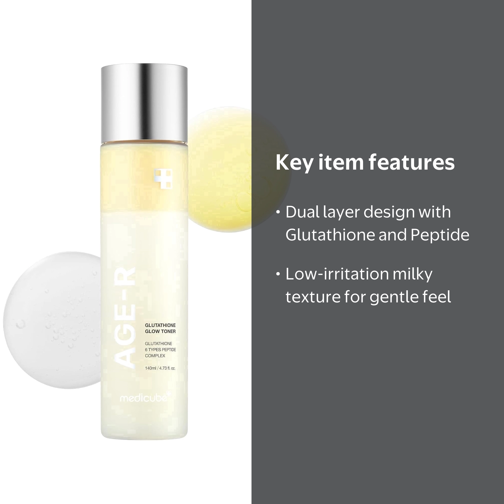 medicube age-r glutathione glow toner medicube Age-R Glutathione Glow Milky Toner, Low-Irritation Double Layer  Toner for Glass Glow Skin with Peptide, Even Skin Tone, Radiance,  Hydration, Korean Skincare