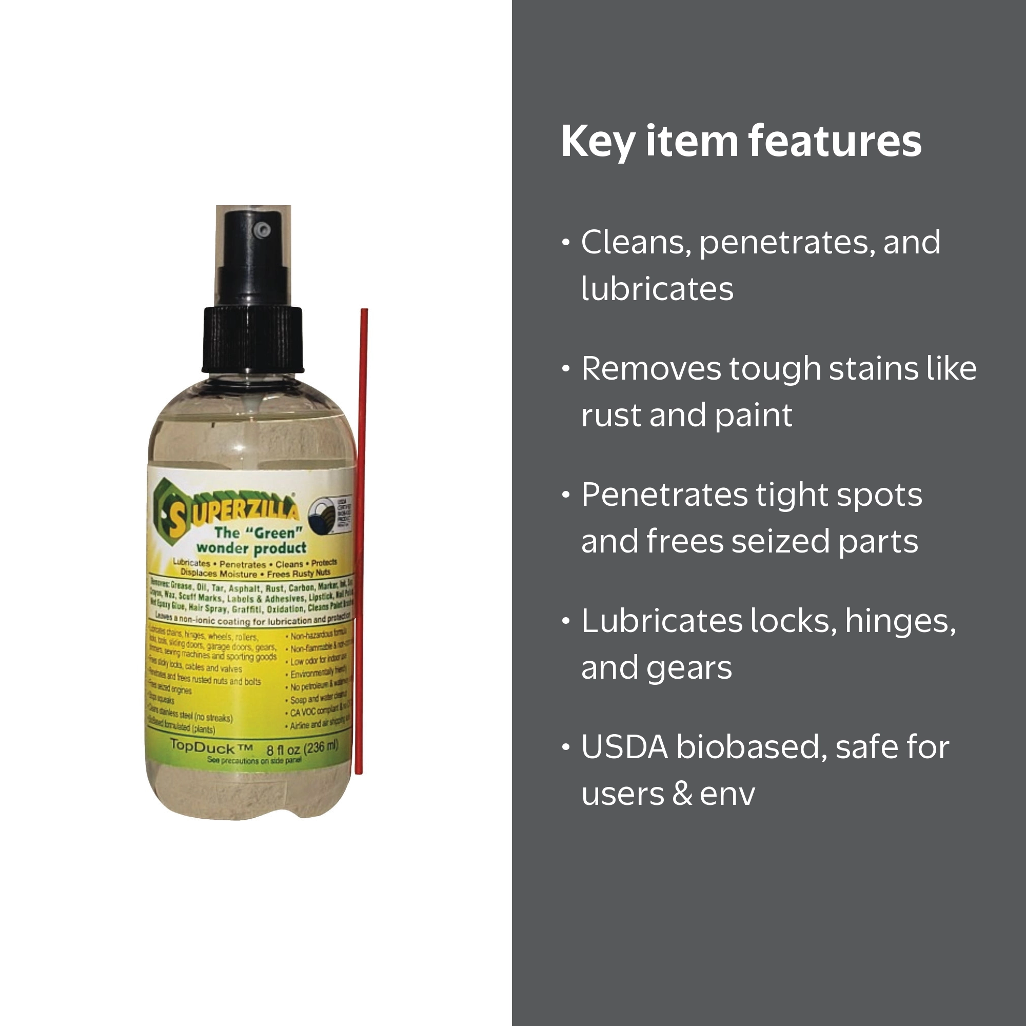 Superzilla 8 oz Multi-Purpose Cleaner Spray, Rust Removal
