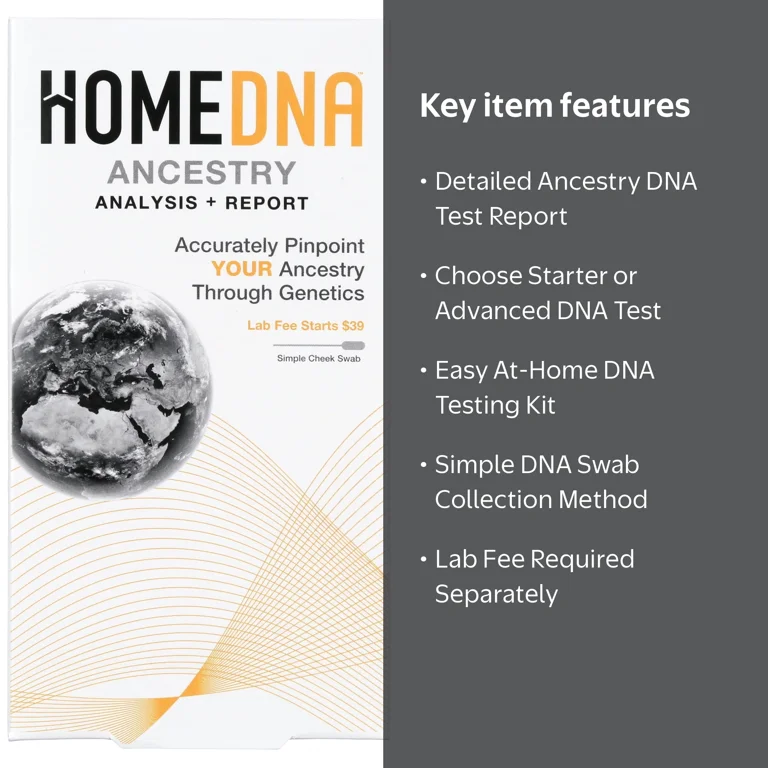 HomeDNA Ancestry Test Kit: Starter & Advanced DNA Analysis, Mail