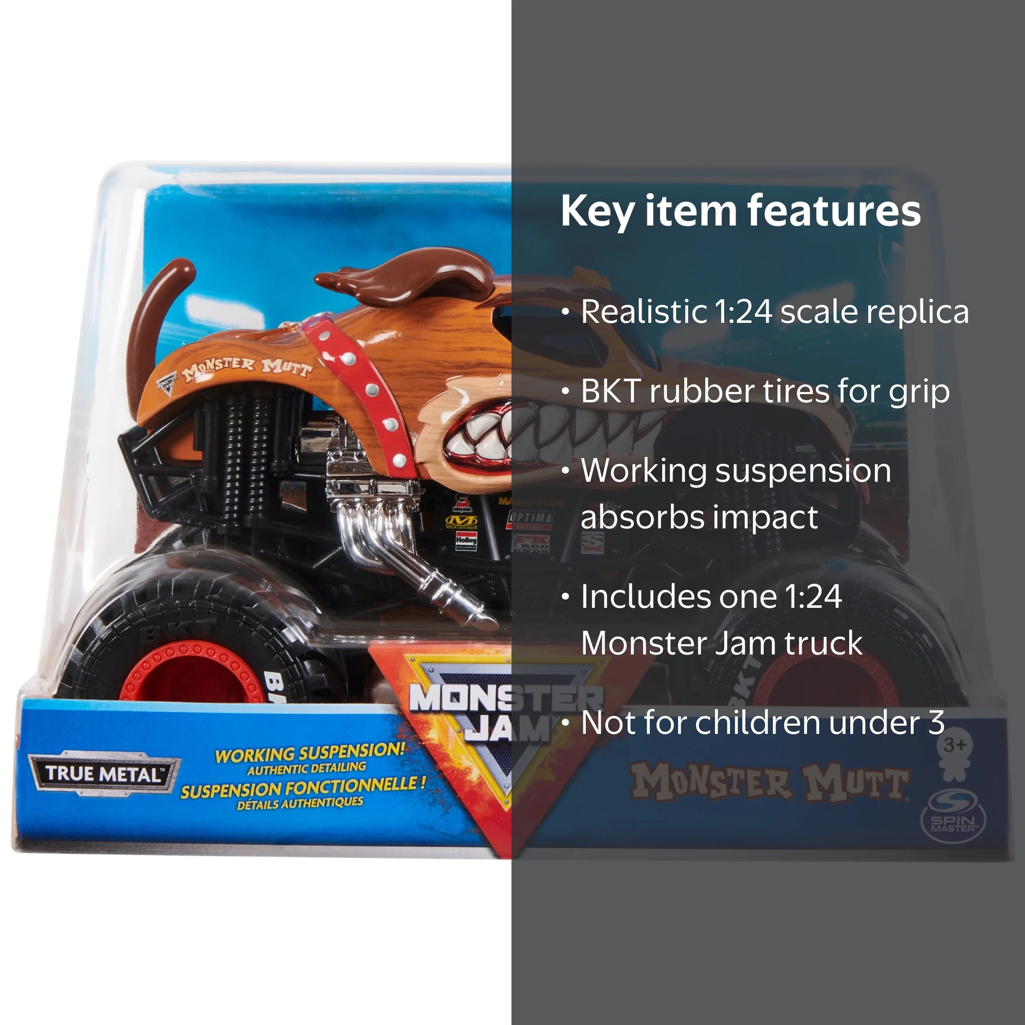 Monster Jam, Official Monster Mutt Truck, Die-Cast Vehicle, 1:24