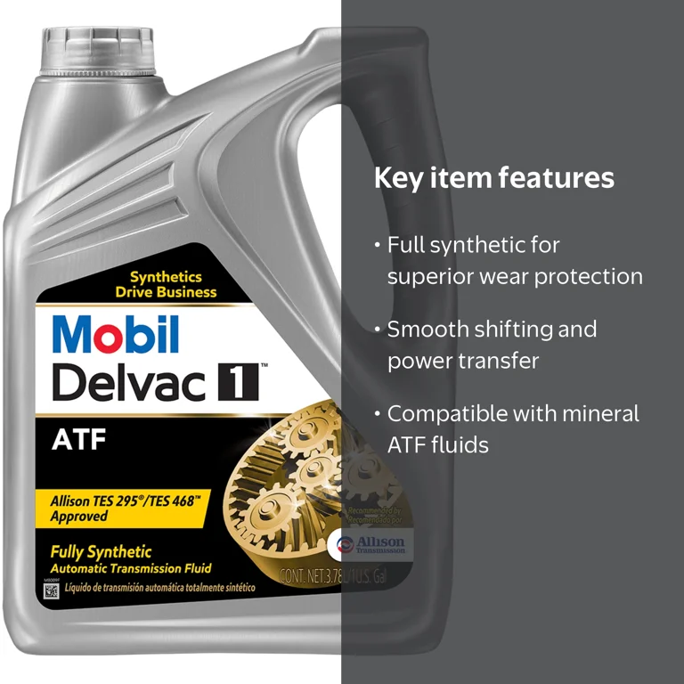 Mobil Delvac 1 Full Synthetic Auto Transmission Fluid, 1 gal