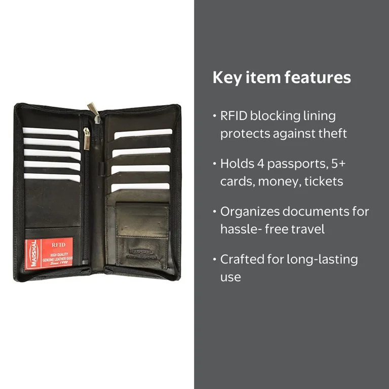 RFID Blocking Travel Wallet & Family Passport Holder Genuine