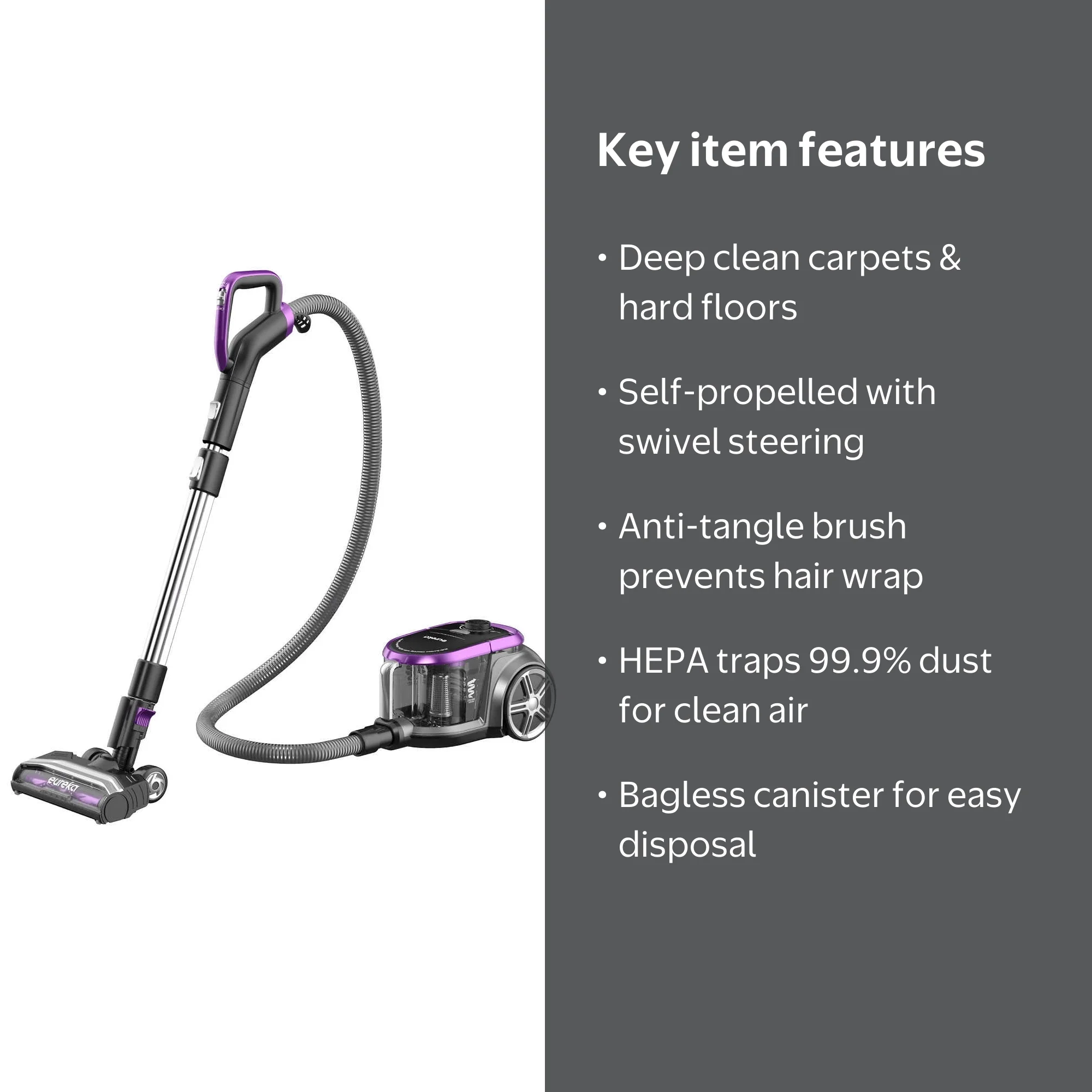 Eureka Optima Elite Bagless Canister Vacuum with Powered Nozzle