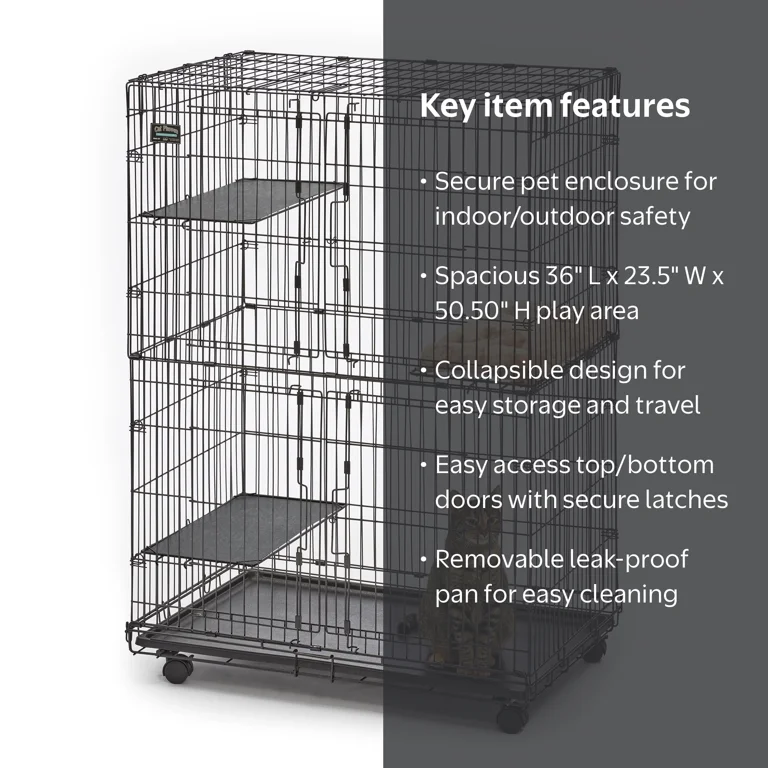 MidWest Homes for Pets, Collapsible Cat Playpen, Large 51-inches