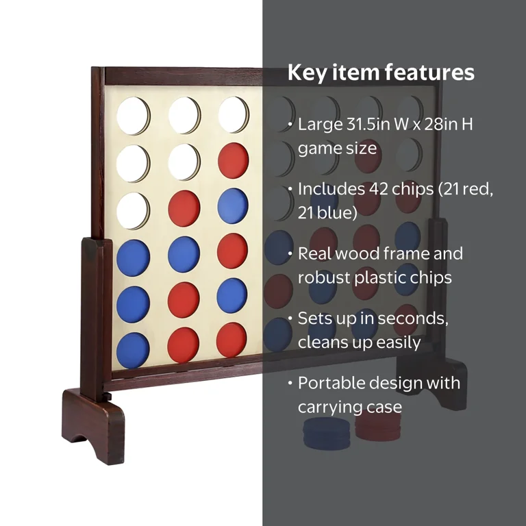 Trimate Wooden Giant Connect 4 Game for Outdoor and Indoor Use, 42