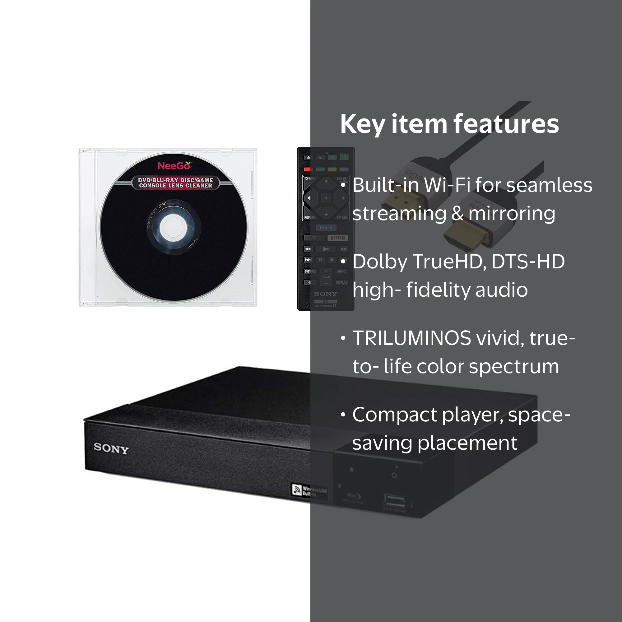 Sony Blu-Ray DVD Player with Wi-Fi, BDP-S3700/BX3700 - Streaming
