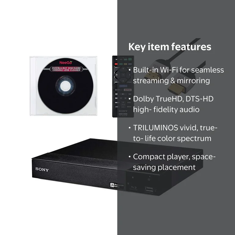 Sony Blu-Ray DVD Player with Wi-Fi, BDP-S3700/BX3700 - Streaming