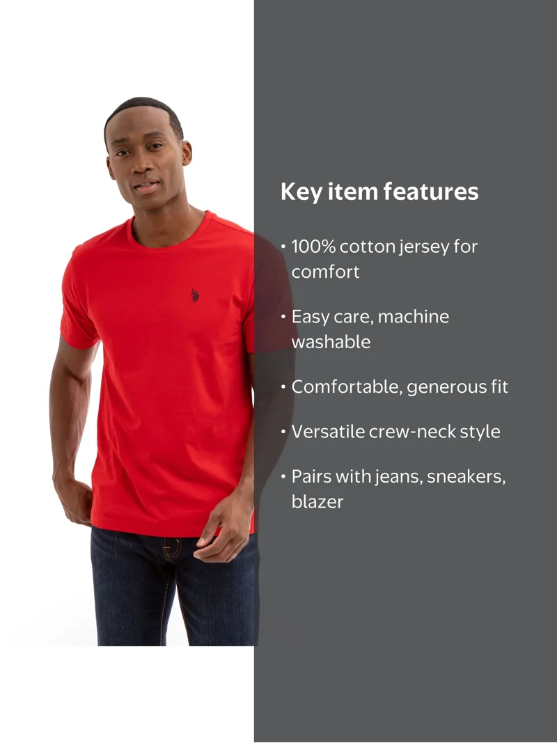 U.S. Polo Assn. Men‚Äôs Basic Short Sleeve Crew T-Shirt - Walmart.com