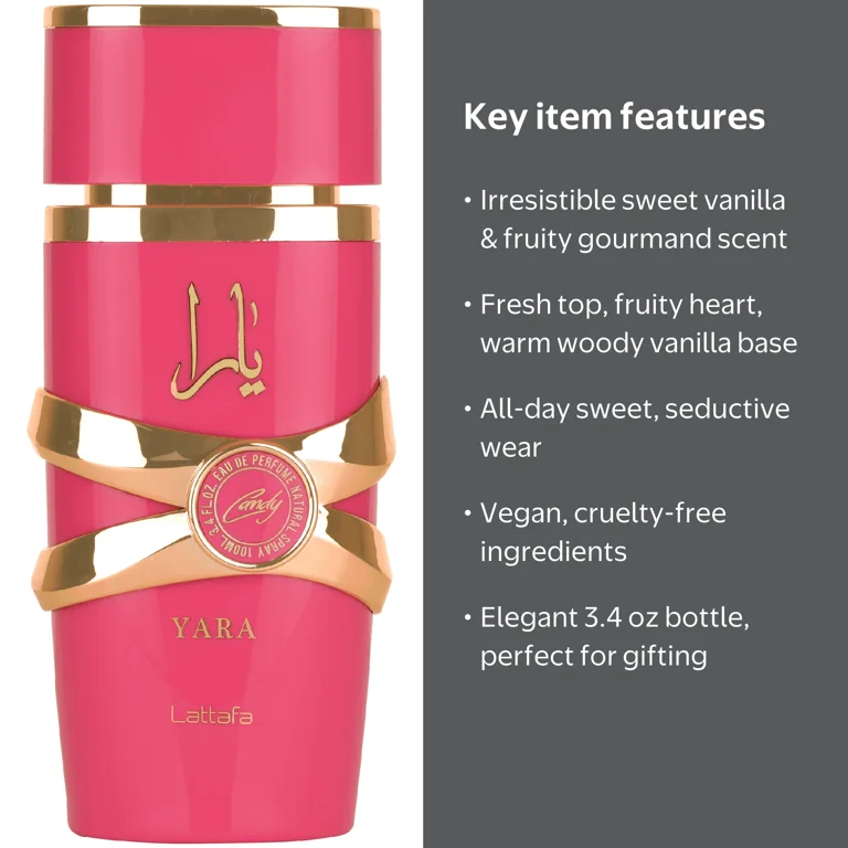 Lattafa Yara Candy Eau De Parfum Spray, Perfume for Women, 3.4 oz