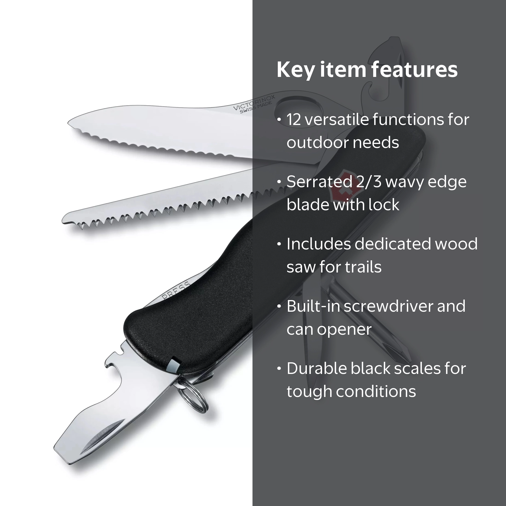 Victorinox Trailfinder MW Lockblade Swiss Army Knife, 12 Functions