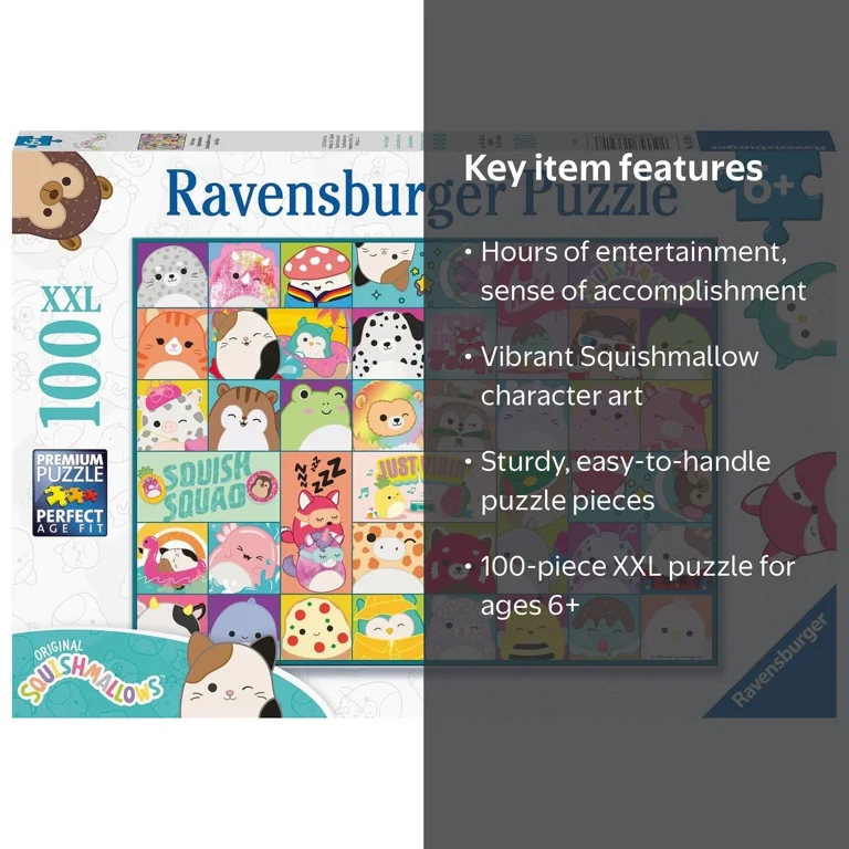 スモールソルジャー　スライムフィット Ravensburger, Jigsaw Puzzle, Squismallows, 6 Years and Up