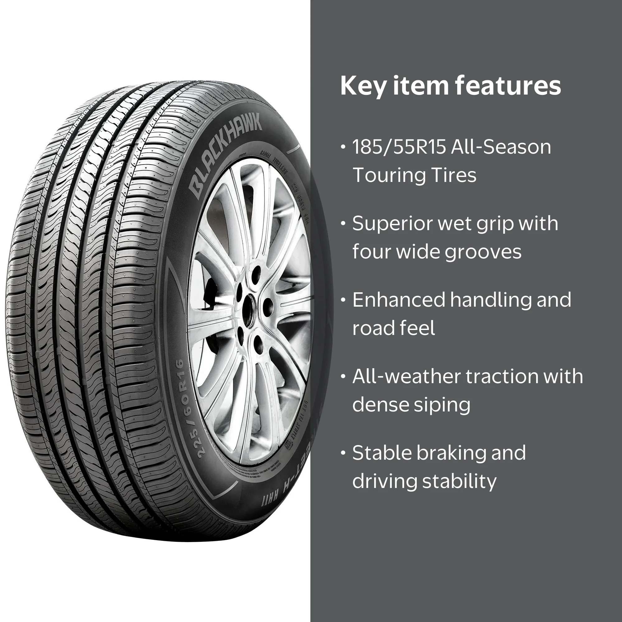 Free Shipping! Blackhawk BlackHawk Street-H HH11 185/55R15 82V