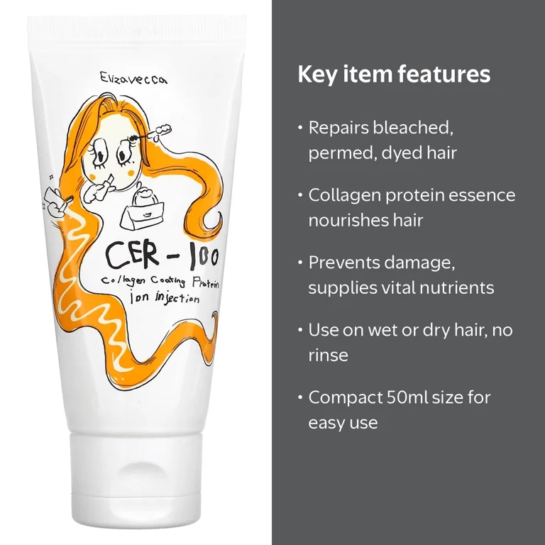 Elizavecca CER-100 Collagen Coating Protein Hair Treatment, 1.69
