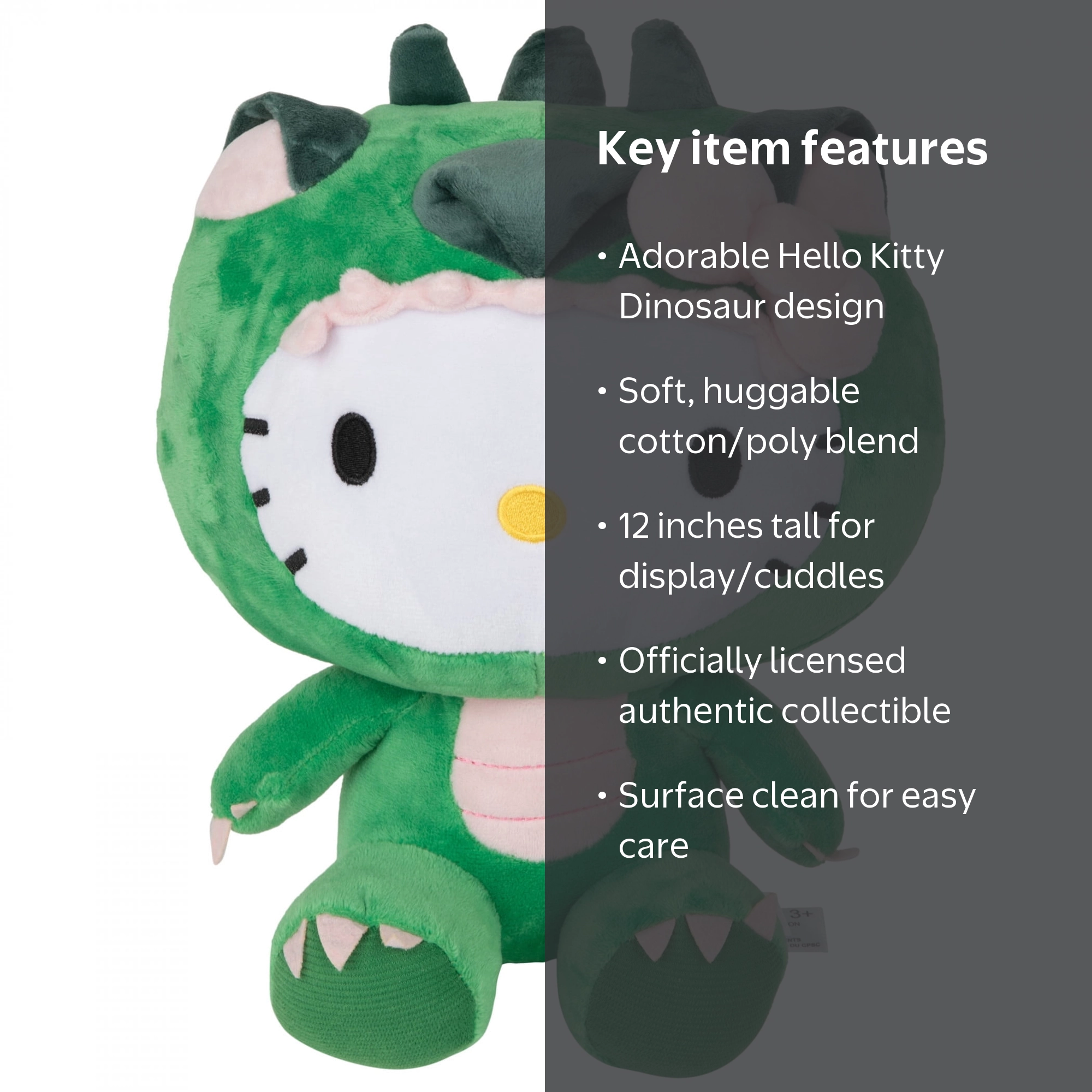 Hello Kitty Dinosaur 12-inch Plush Figurine in Green, 862915