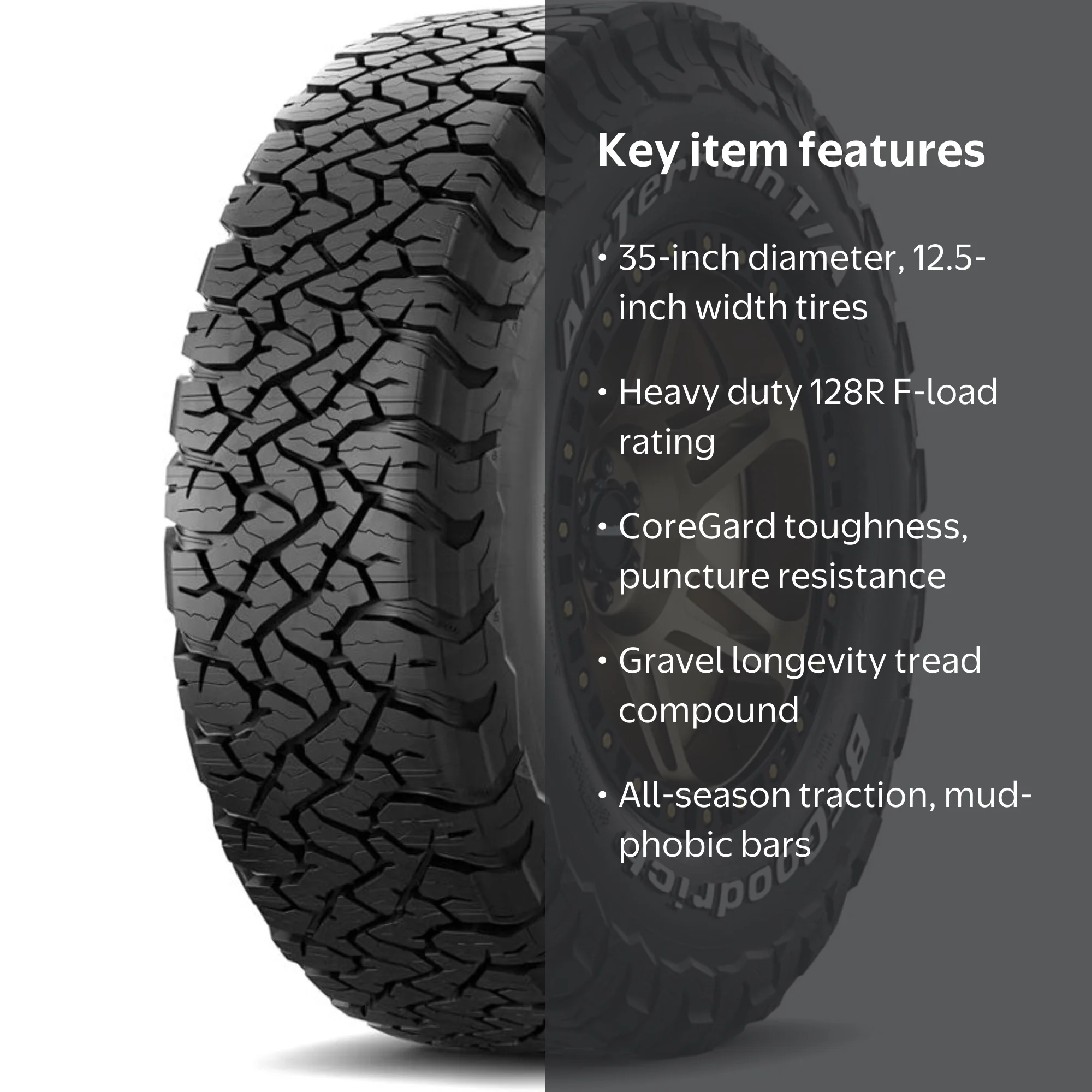 BFGoodrich, All-Terrain T/A KO3 35X12.50R18 128R F Tire - Walmart.com