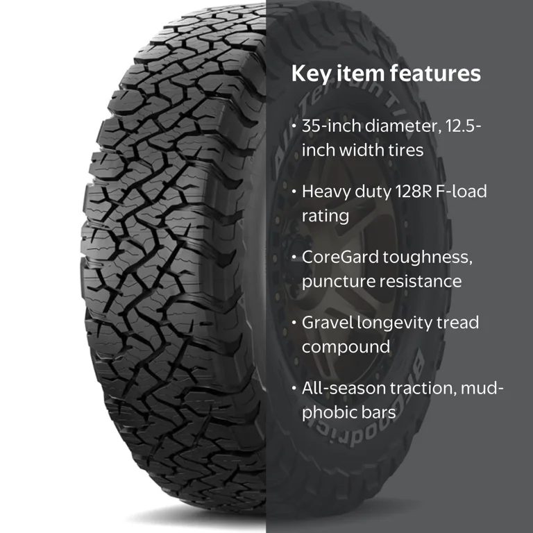 BFGoodrich, All-Terrain T/A KO3 35X12.50R18 128R F Tire - Walmart.com