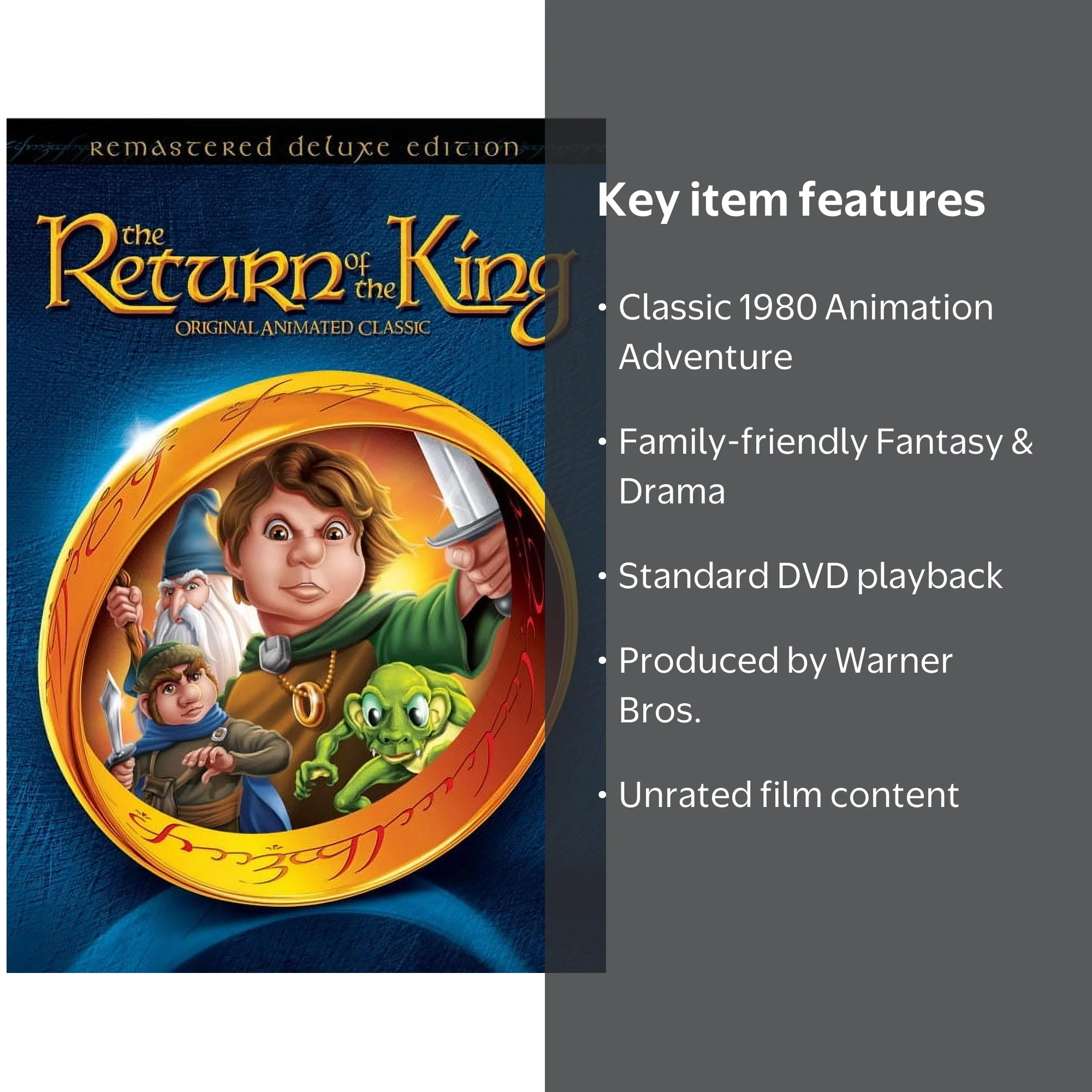 Warner Bros. The Return of the King 1980 DVD, Animation, Family