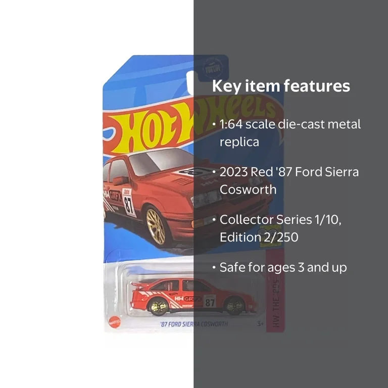 Hot Wheels '87 Ford Sierra Cosworth Red HW: The '80s 1/10 2/250