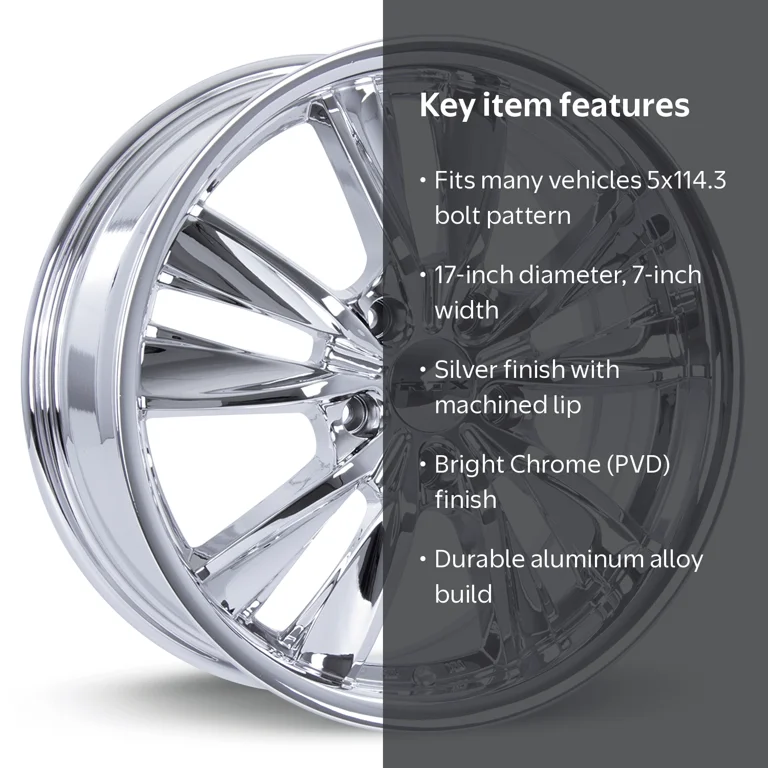 RTX, Wheel, 5x114.3 ET40 CB73.1 Chrome (PVD) Wheel, Silver