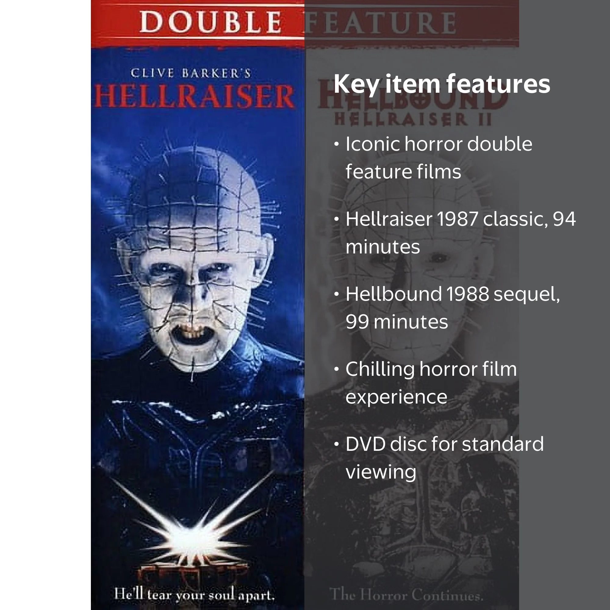 Horror Double Feature: Hellraiser / Hellbound: Hellraiser II (DVD