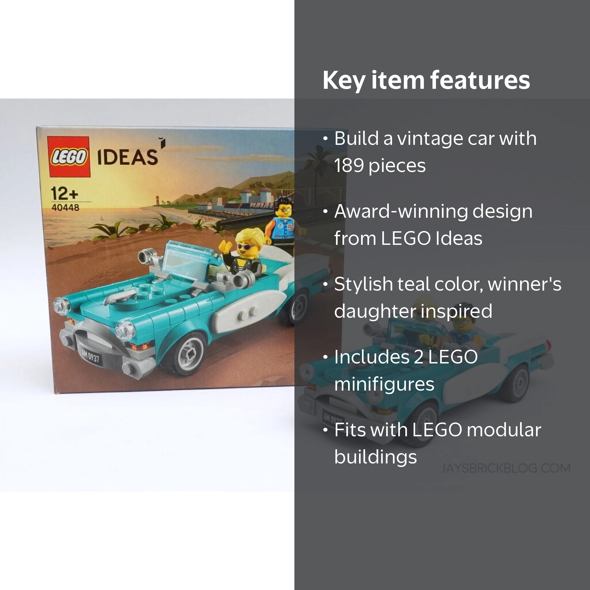 LEGO Ideas Vintage Car 189 Piece Building Set 40448 - Walmart.com
