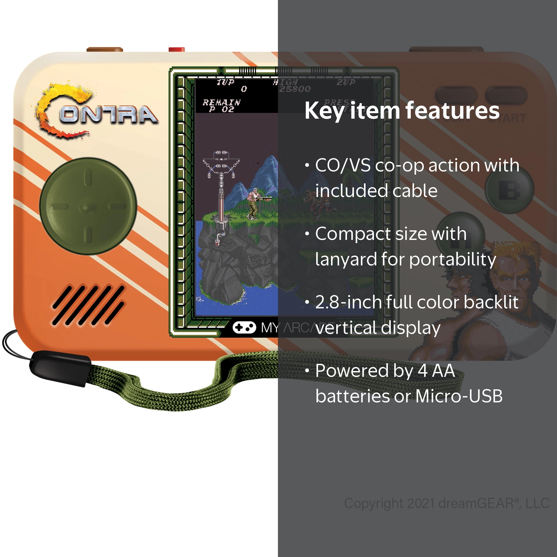 My Arcade - Contra Pocket Player Handheld Portable Game System