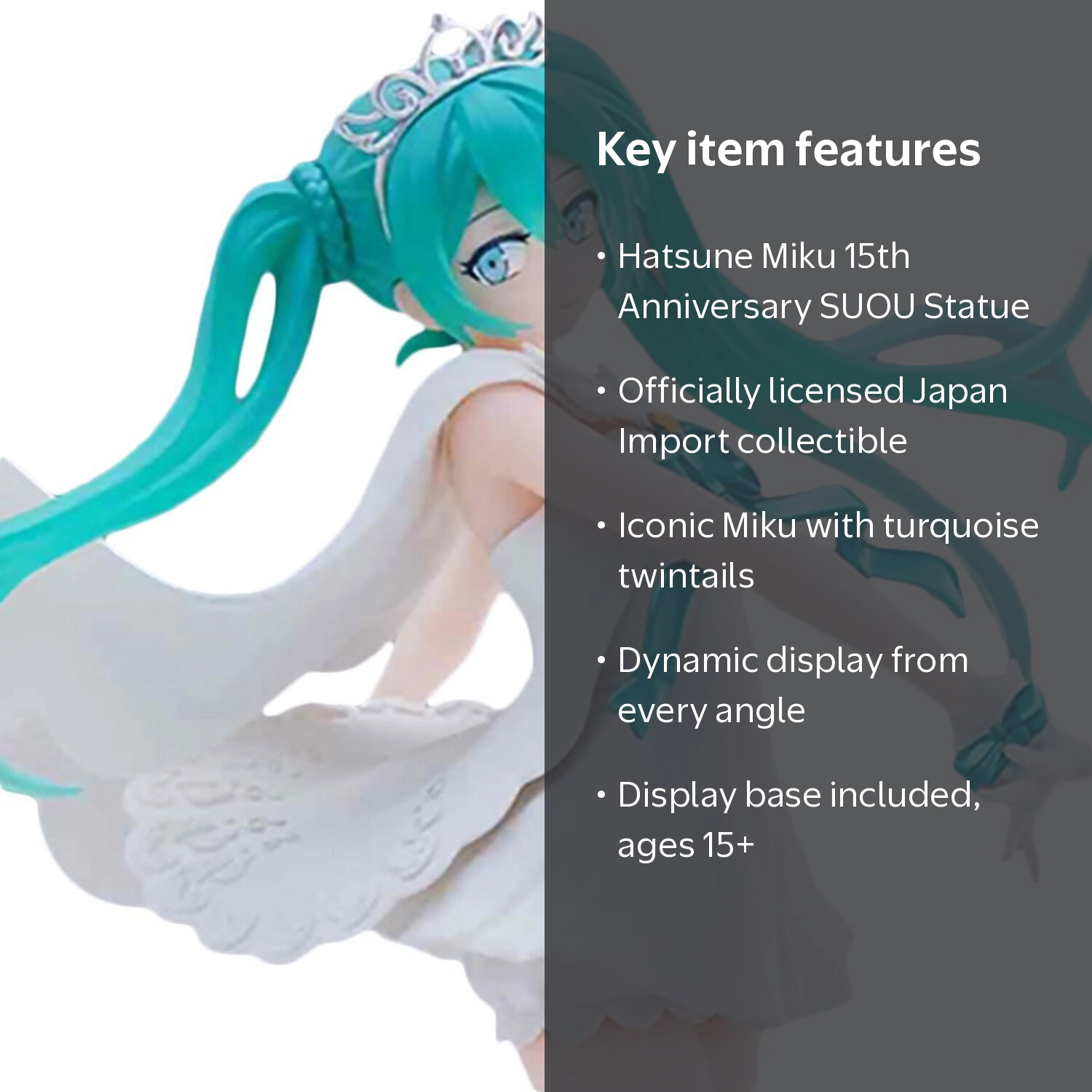 Vocaloid Hatsune Miku 15th Ann. SUOU Ver. Anime Toy Figure Premium