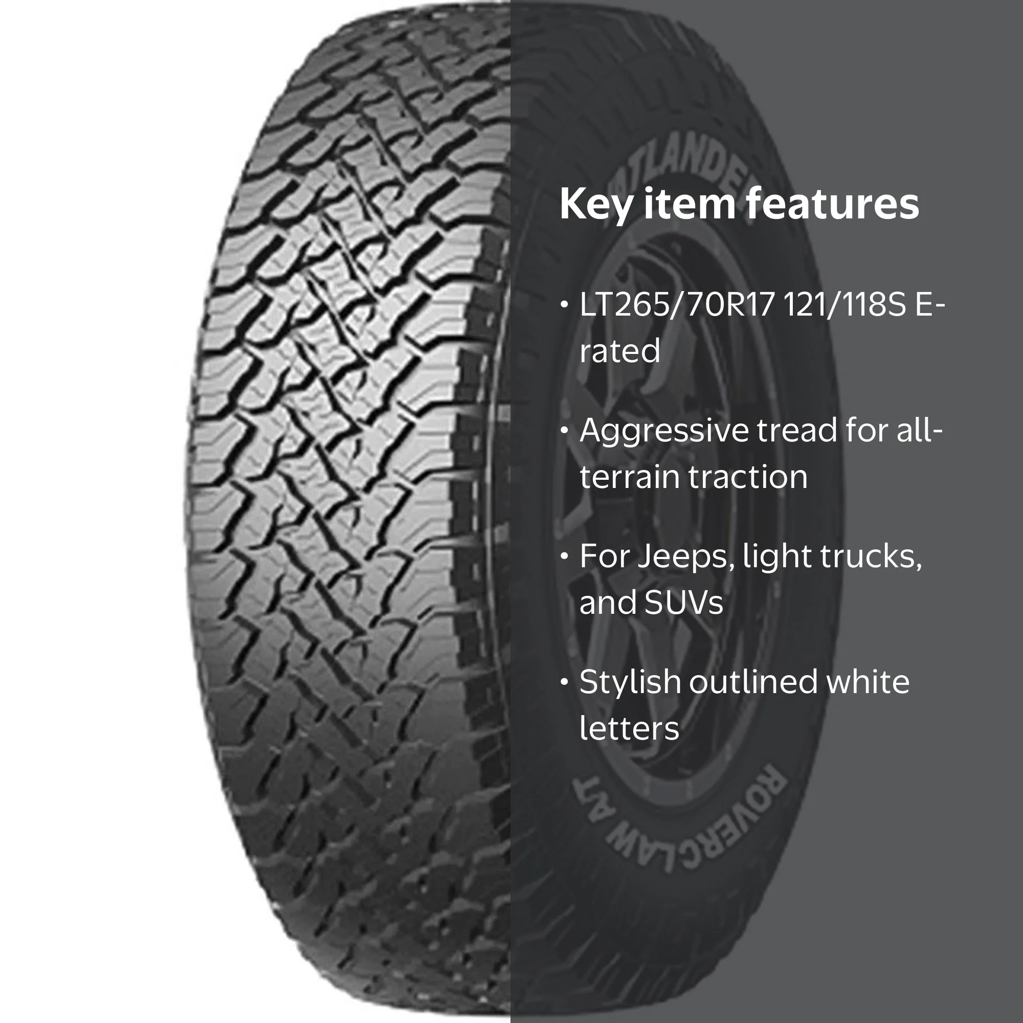 Atlander ROVERCLAW A/T All Terrain LT265/70R17 121/118S E Light