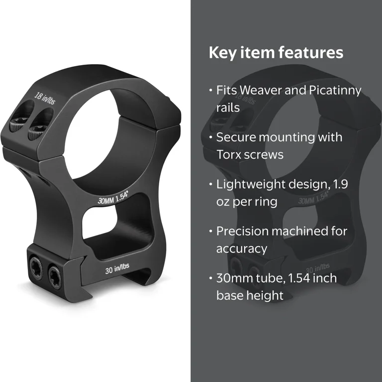 Vortex Pro Series 30mm Rifle Scope Rings, Extra High Height