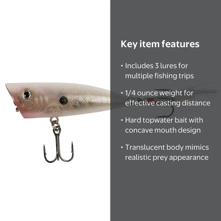 1 ounce topwater fishing lures Mann's Bait Company Baby One Minus Lure, Pack of 1, 1/4-Ounce, Blue have addition to your tackle box. (3 pack) Ozark Trail 1/4