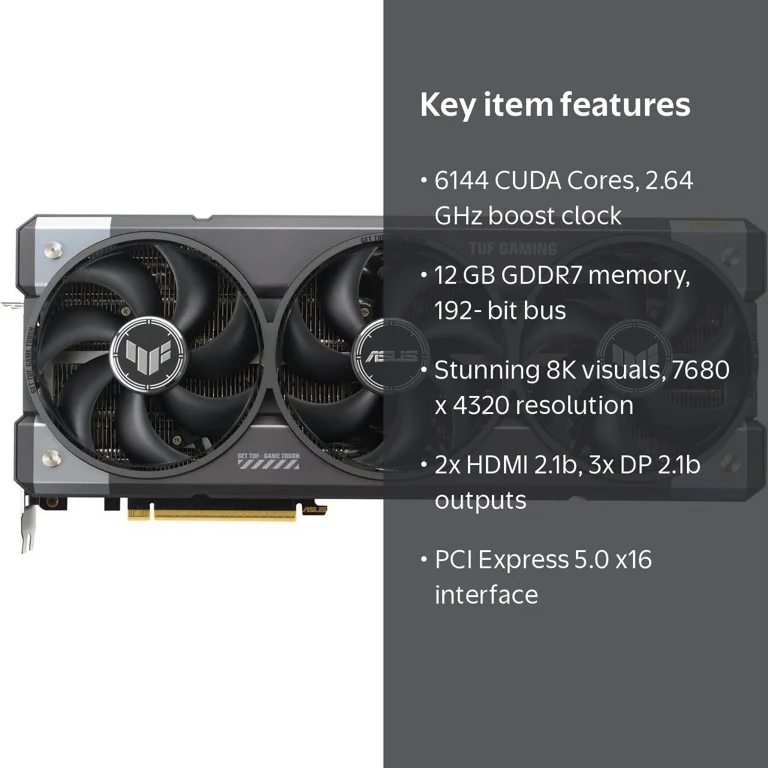 TUF NVIDIA GeForce RTX 5070 Graphic Card - 12 GB GDDR7 - 7680 x
