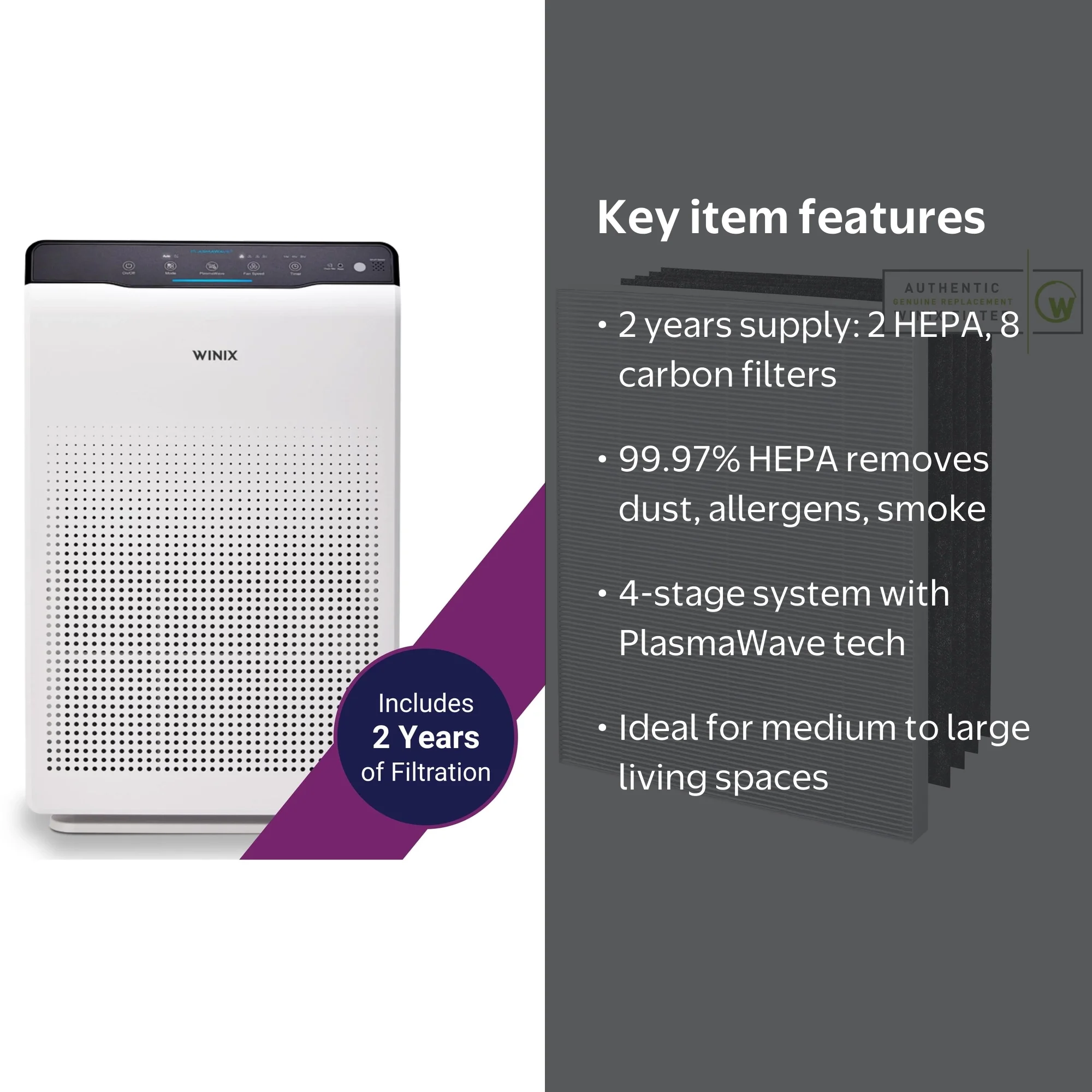 Winix HEPA 4-Stage Plasma Wave Technology Air Purifier - Walmart.com