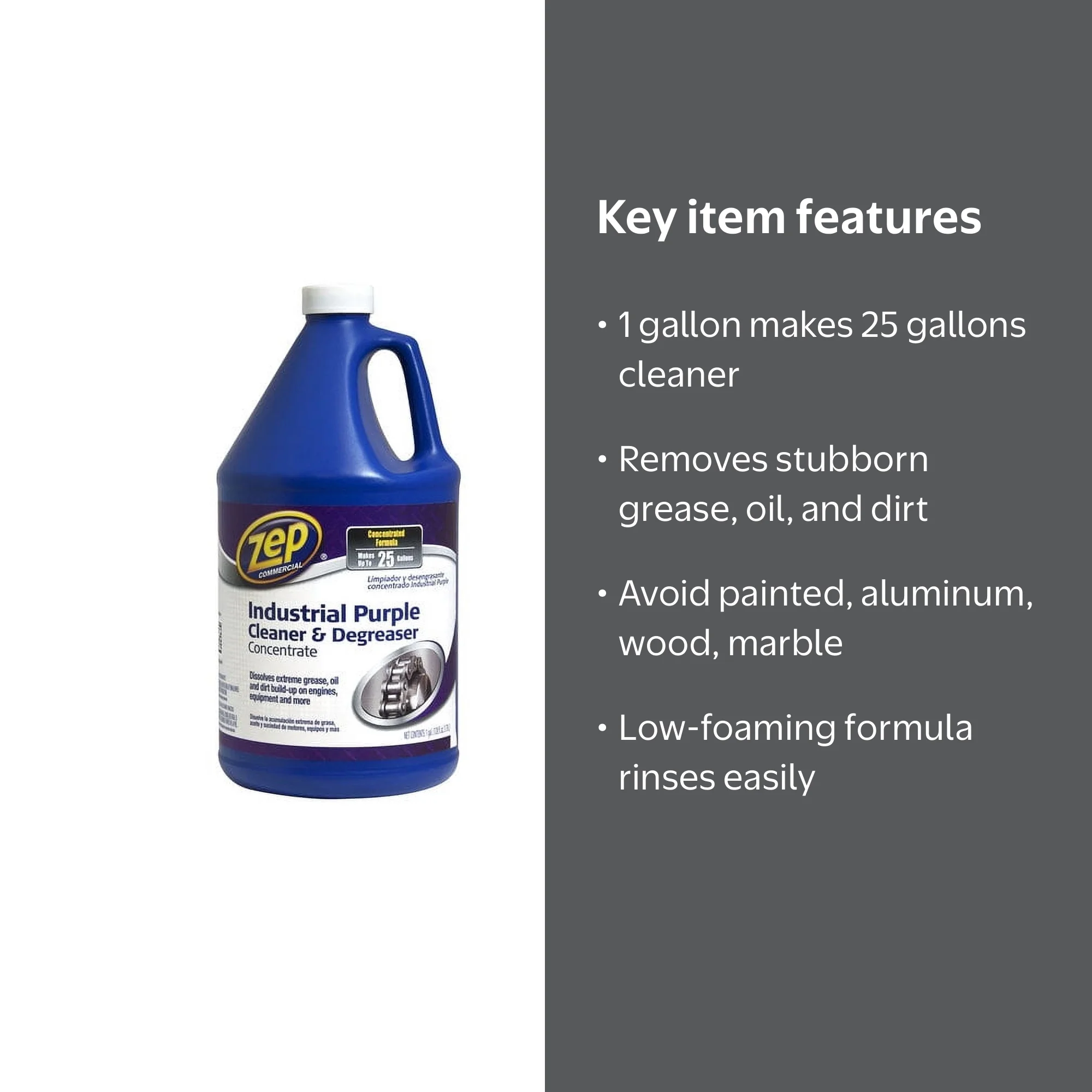Zep Industrial Purple Cleaner, Heavy Duty Degreaser, 1 Gallon Low