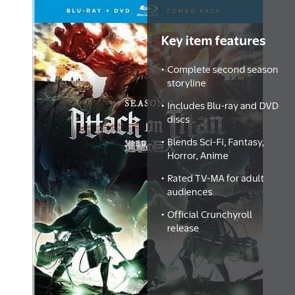 Attack on Titan: Season Two (Blu-ray + DVD, English, TV-MA, Anime