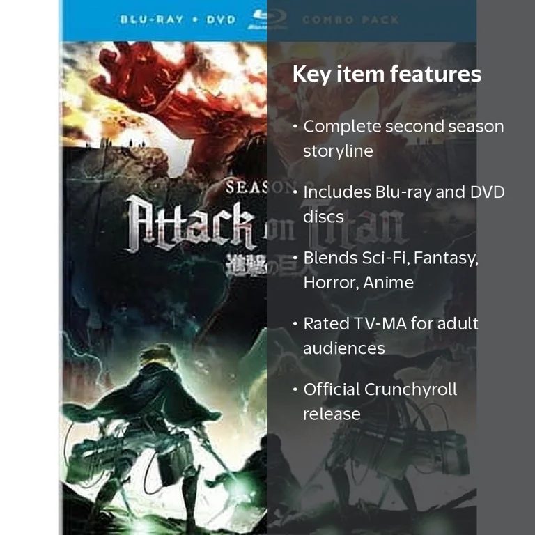 Attack on Titan: Season Two (Blu-ray + DVD, English, TV-MA, Anime
