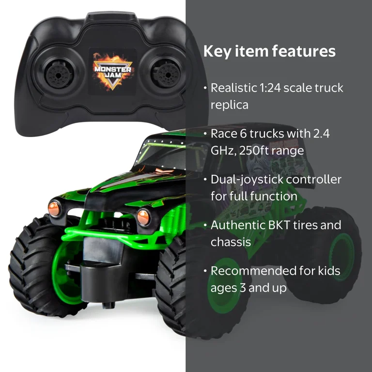 Monster Jam, Official Grave Digger RC, 1:24 Scale, 2.4 GHz