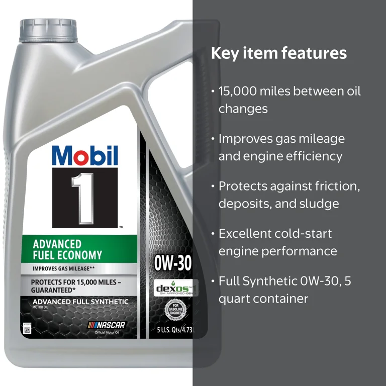 Free Shipping! Mobil 1 Advanced Fuel Economy Full Synthetic Motor