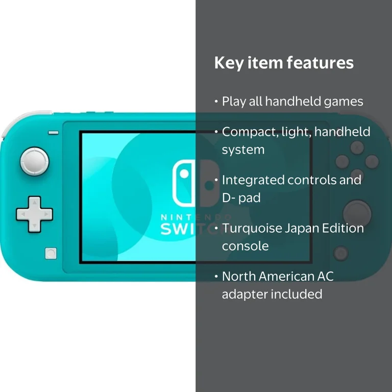 Nintendo Switch Lite, Turquoise, Handheld Console, Japanese