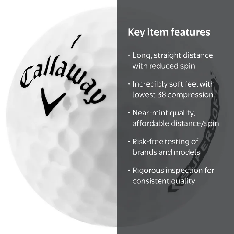 Callaway Supersoft Golf Balls, Near Mint, 4a, AAAA Quality, 50