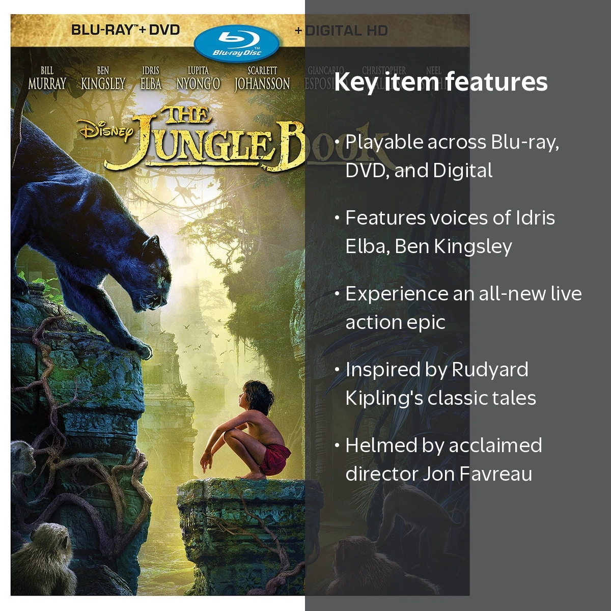 The Jungle Book (Blu-ray + DVD + Digital Copy) - Walmart.com