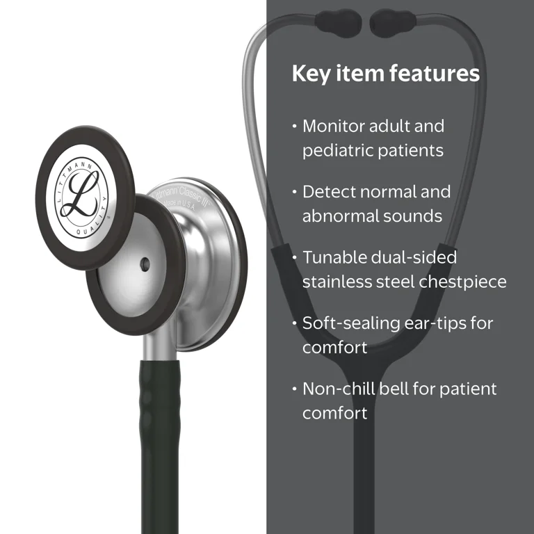 3M Littmann Classic III Monitoring Stethoscope, 5620, Stainless