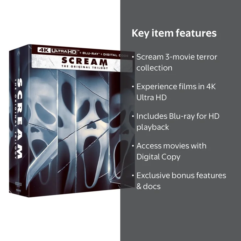 Paramount Scream 3 Movie Collection 4K Ultra HD + Blu-ray +