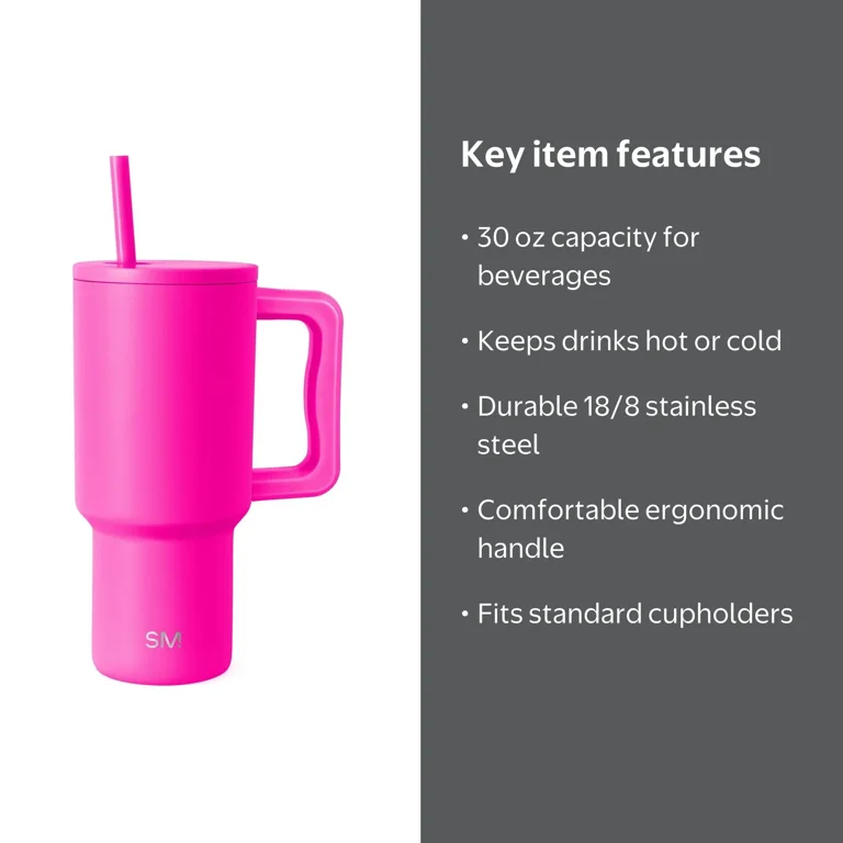 Simple Modern, Trek Tumbler, 30 fl oz, Raspberry Vibes - Walmart.com