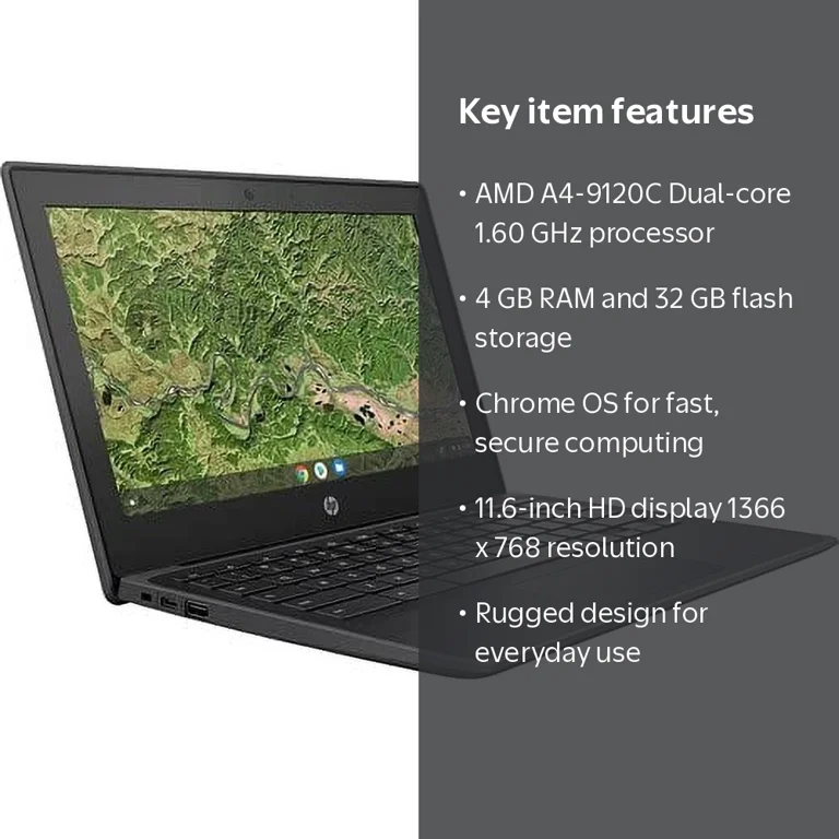 HP Rugged Chromebook Laptop, 11.6-inch HD Display, AMD A4-9120C