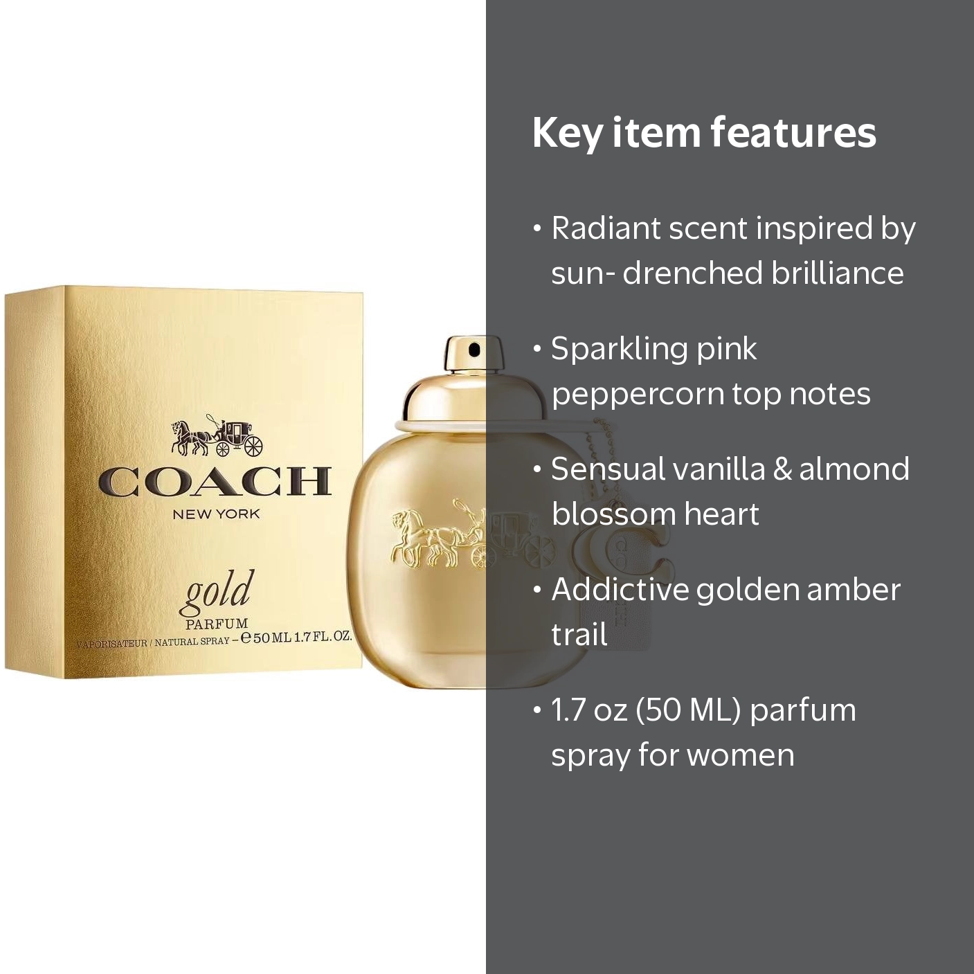 Coach Gold 1.7 oz Parfum Spray Womens Perfume 50 ml NIB - Walmart.com