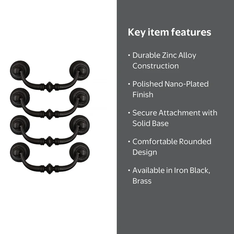 black dresser drawer handles Boonatu for Bedroom with 6 Drawers, Wood Dressers Chest of Drawers with Metal Handles, Modern Bedroom Dresser with Drawers for Closet Hallway, Living Room, Black : Home & Kitchen 3/4 Pull Mounting Holes/Centers Angel Sar 1.25 in. Matte