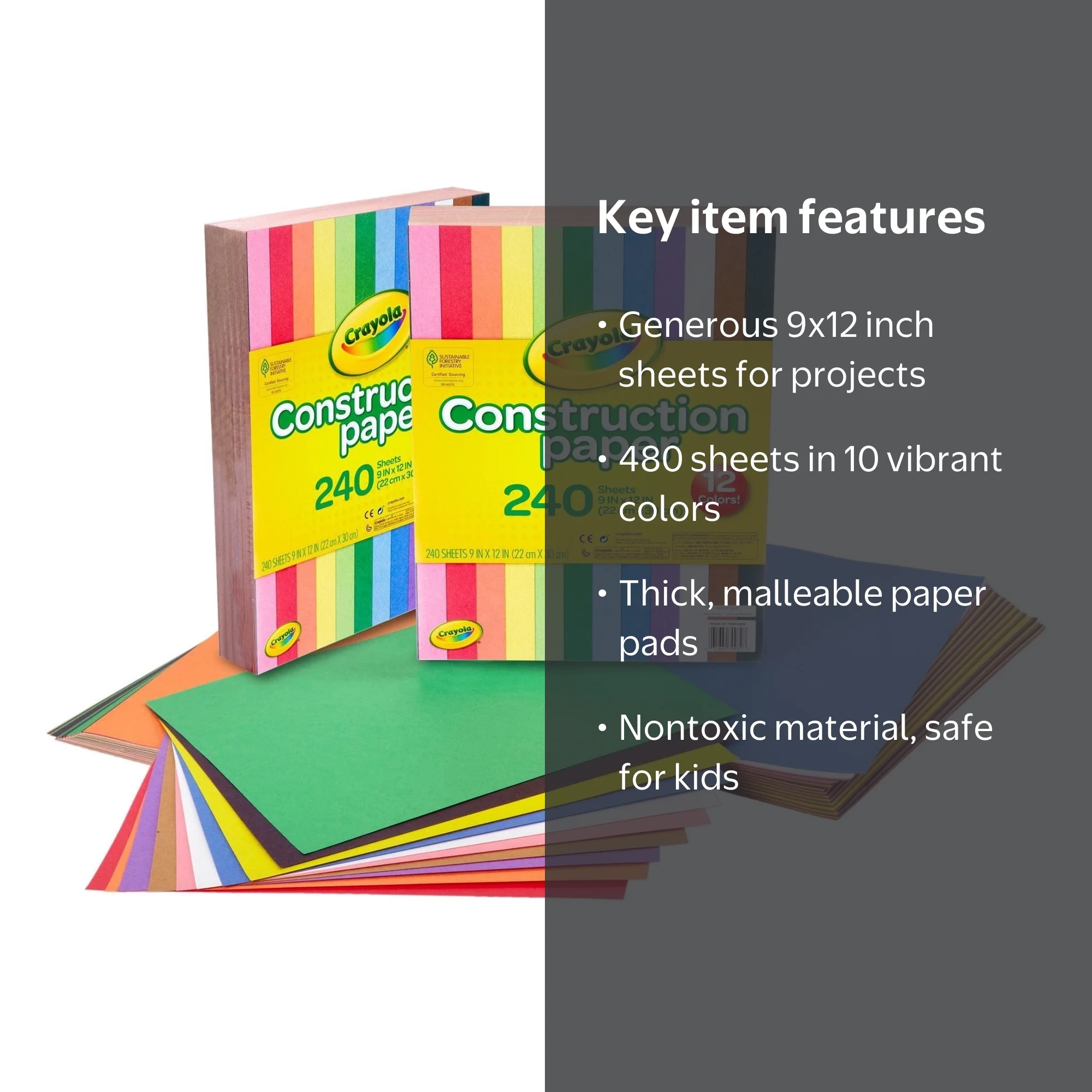 Crayola - Papier de construction, 480 unidades, 12 couleurs Surtidos, para Dibujos, Collage, Art & Artisanat Crayola - Papier de construction, 480 unidades, 12 couleurs Surtidos, para Dibujos, Collage, Art & Artisanat