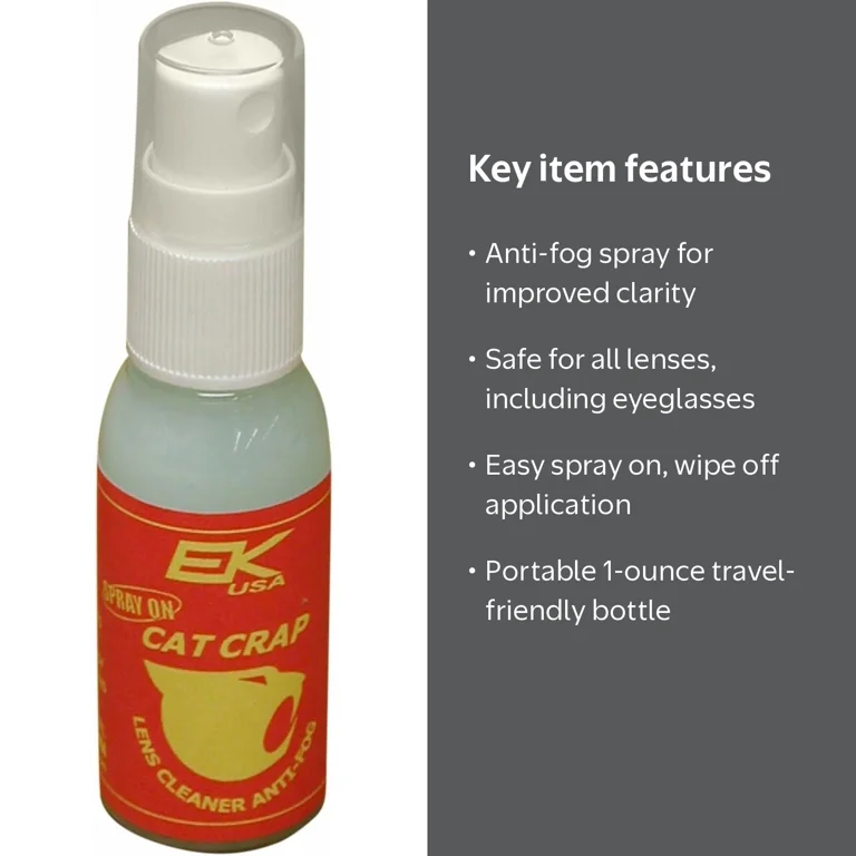 Cat Crap Multi-Use Anti-Fog Spray, for any Optics, Coatings